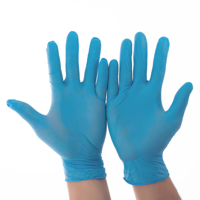 Ärztliche Untersuchungs-Wegwerfschutzhandschuh-Nitril-Schwarz-weißes Blau