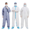 Wasserdichter Cleanroom-Wegwerfarbeitsoverall-blauer Streifen-Chemikalie schützend