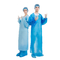 Plastikwegwerf-CPE-Kleiderblau wasserdicht mit Gummimanschetten
